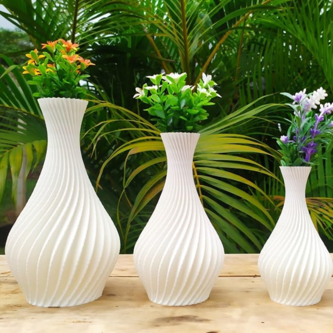 trio vasos brancos
